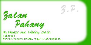 zalan pahany business card